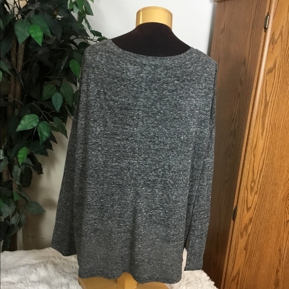 OLD Navy boyfriend gray/black/white marled long sleeve tee XL - Picture 5 of 10